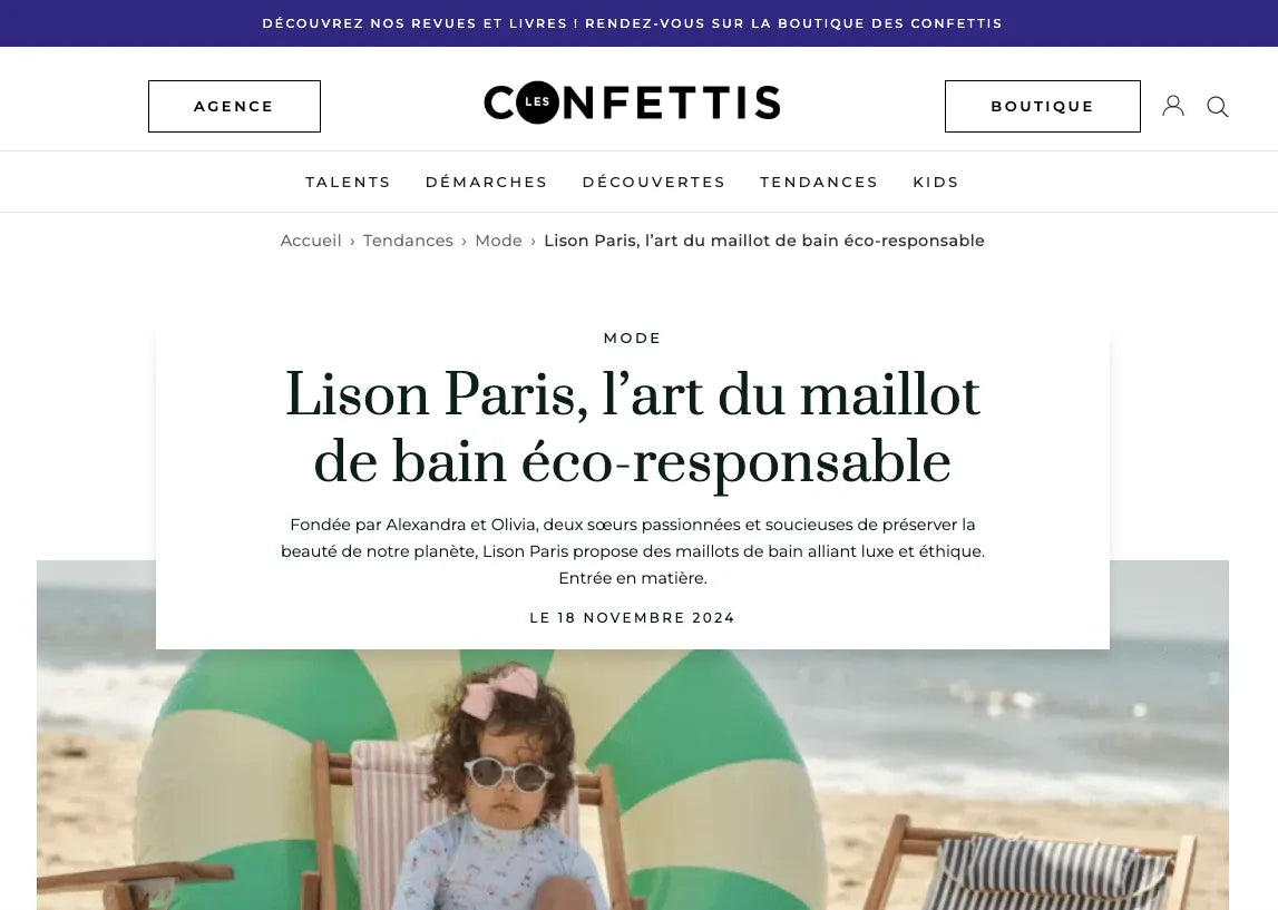 Lison Paris à l’honneur dans Les Confettis