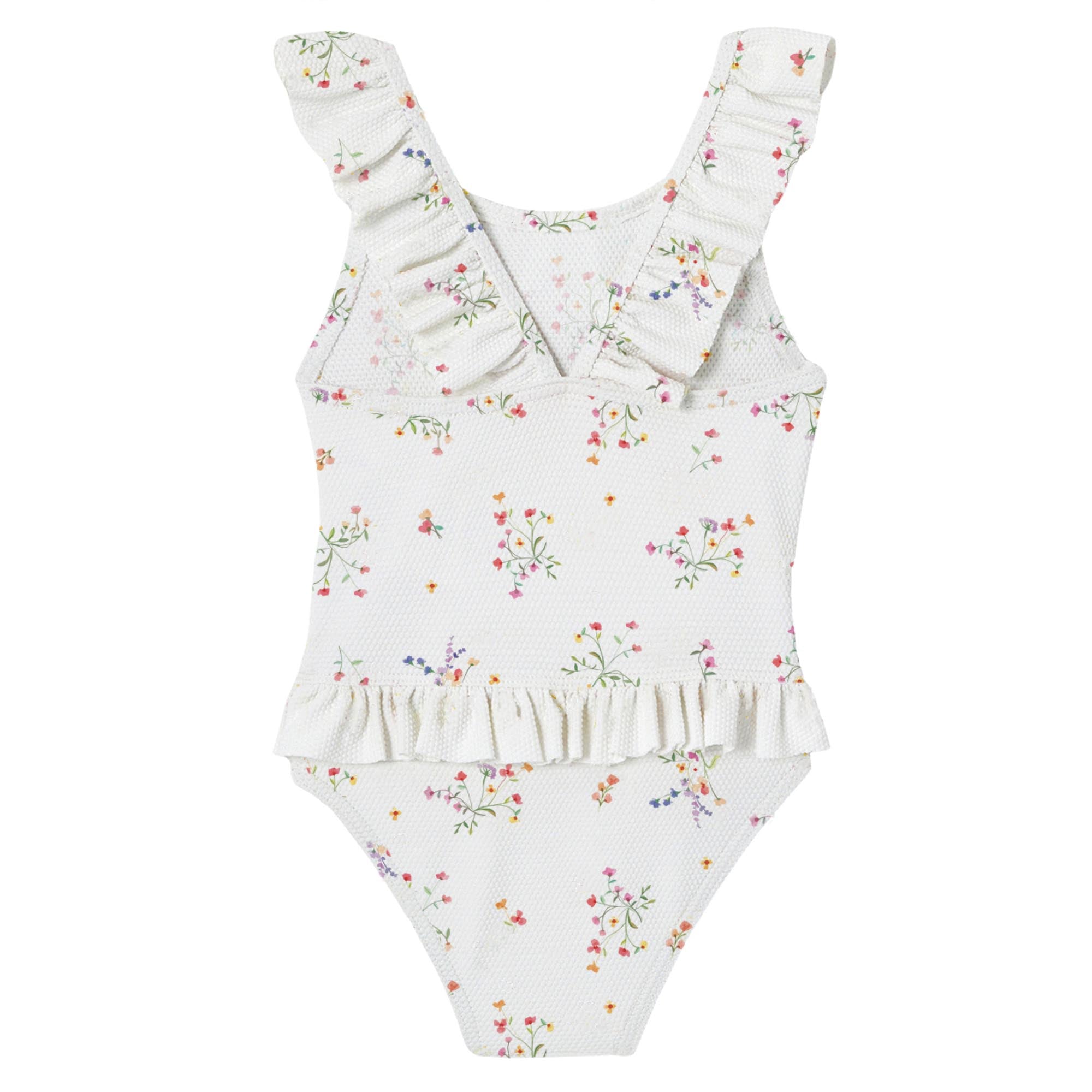 Baby girl's 1-piece swimsuit, floral print