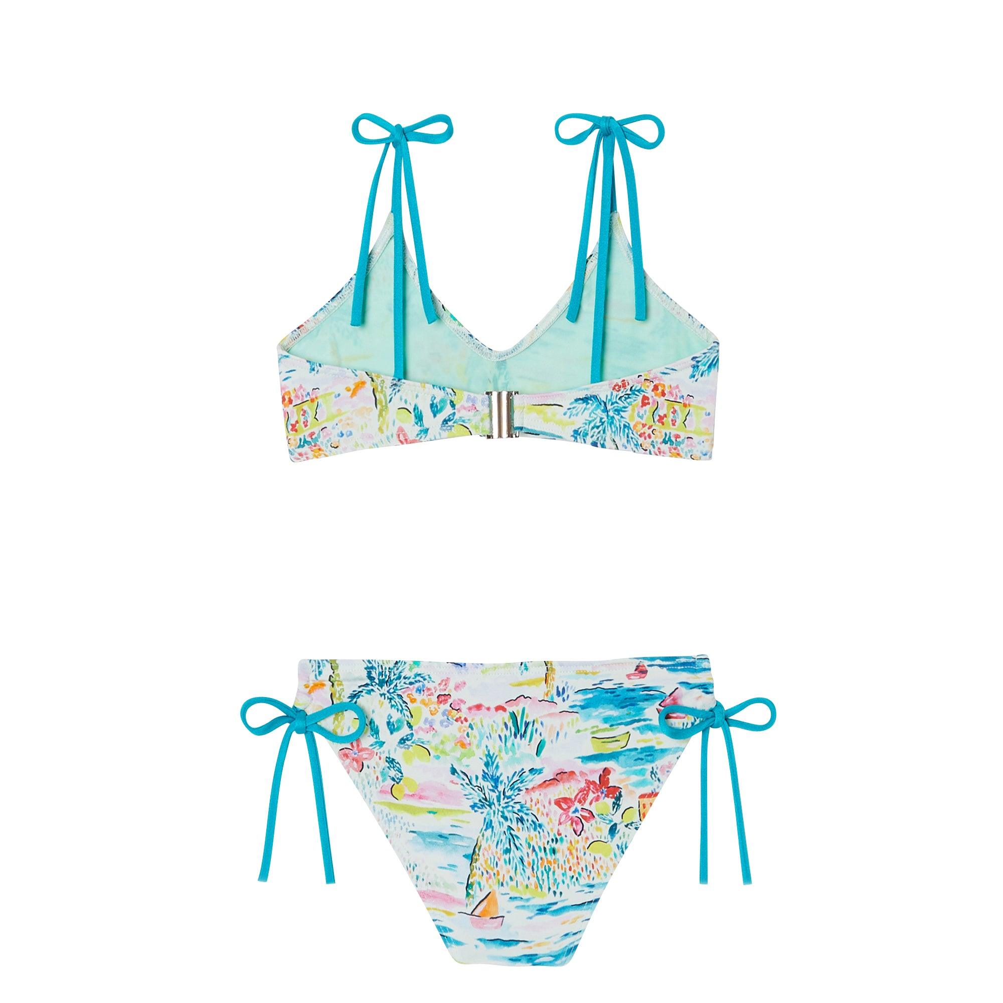 Maillot de bain deux pièces fille, aqua | GIGI 2P