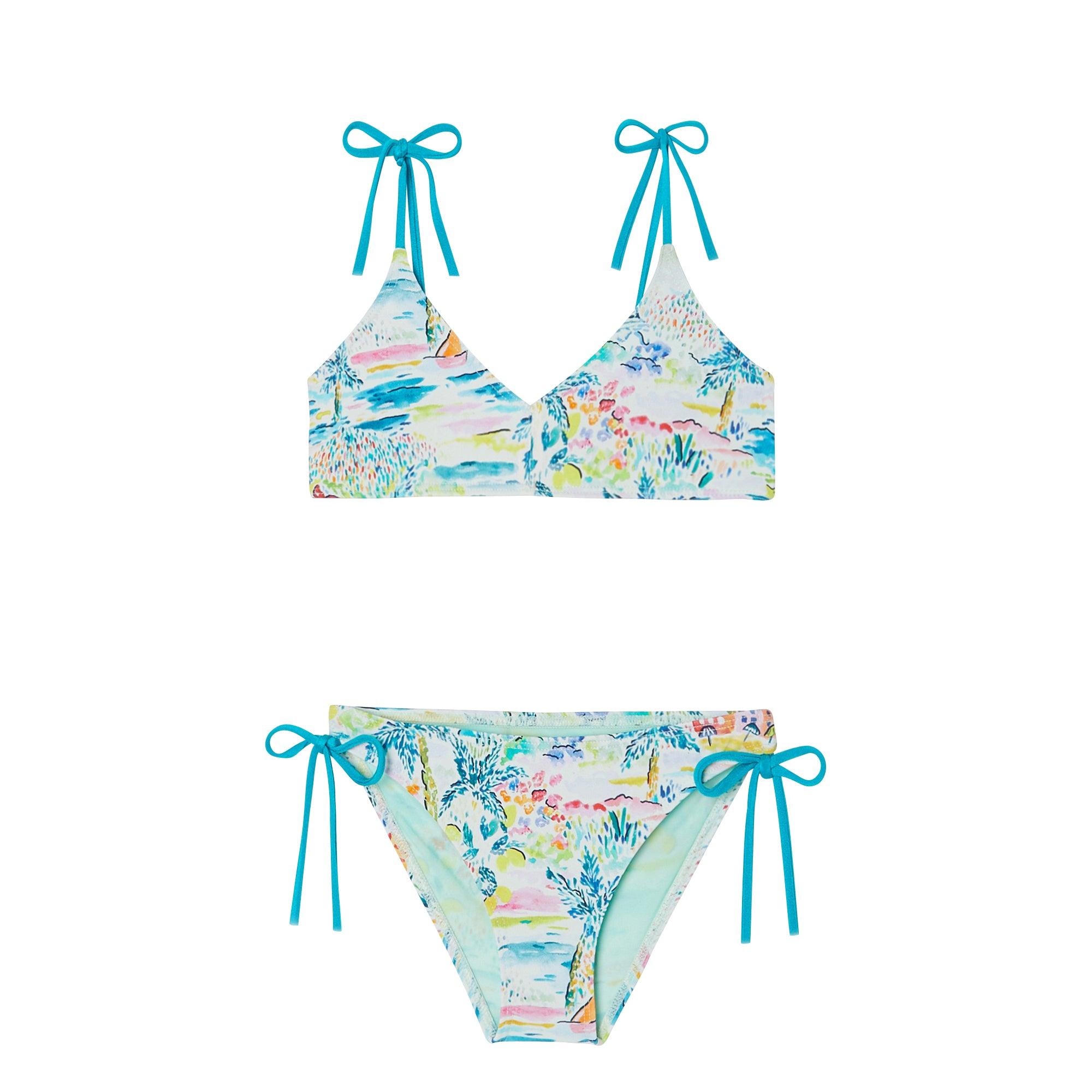 Maillot de bain deux pièces fille, aqua | GIGI 2P