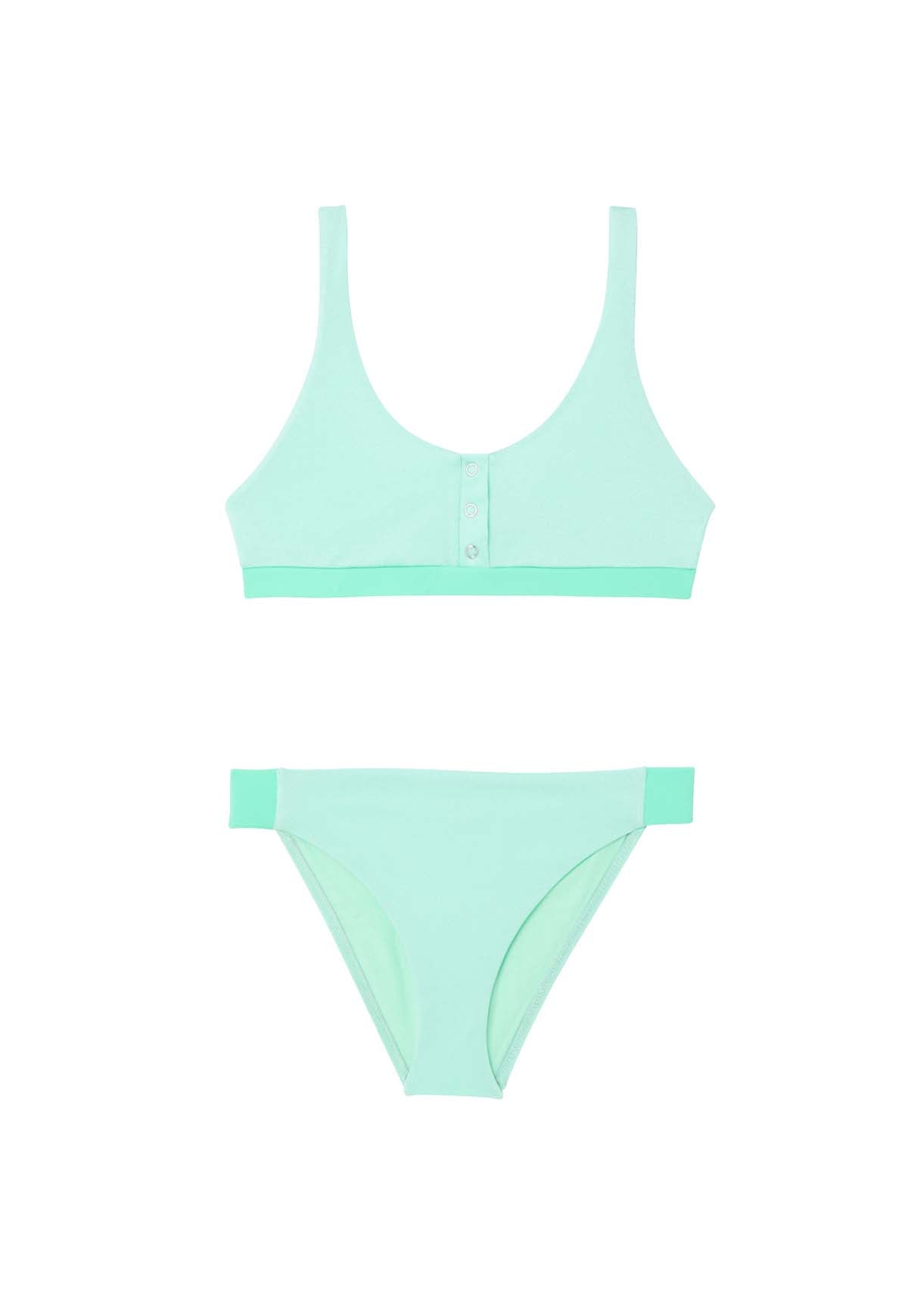 Op Girls SwimSuit Bikini Set Swimwear XL 14-16 Fish Blue UPF 50+