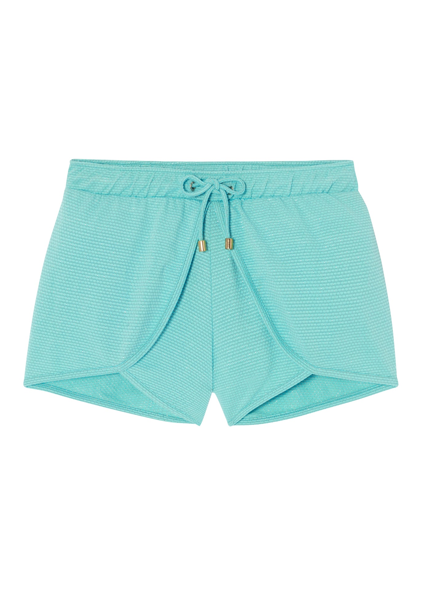 Girls' swim shorts, aqua/gold