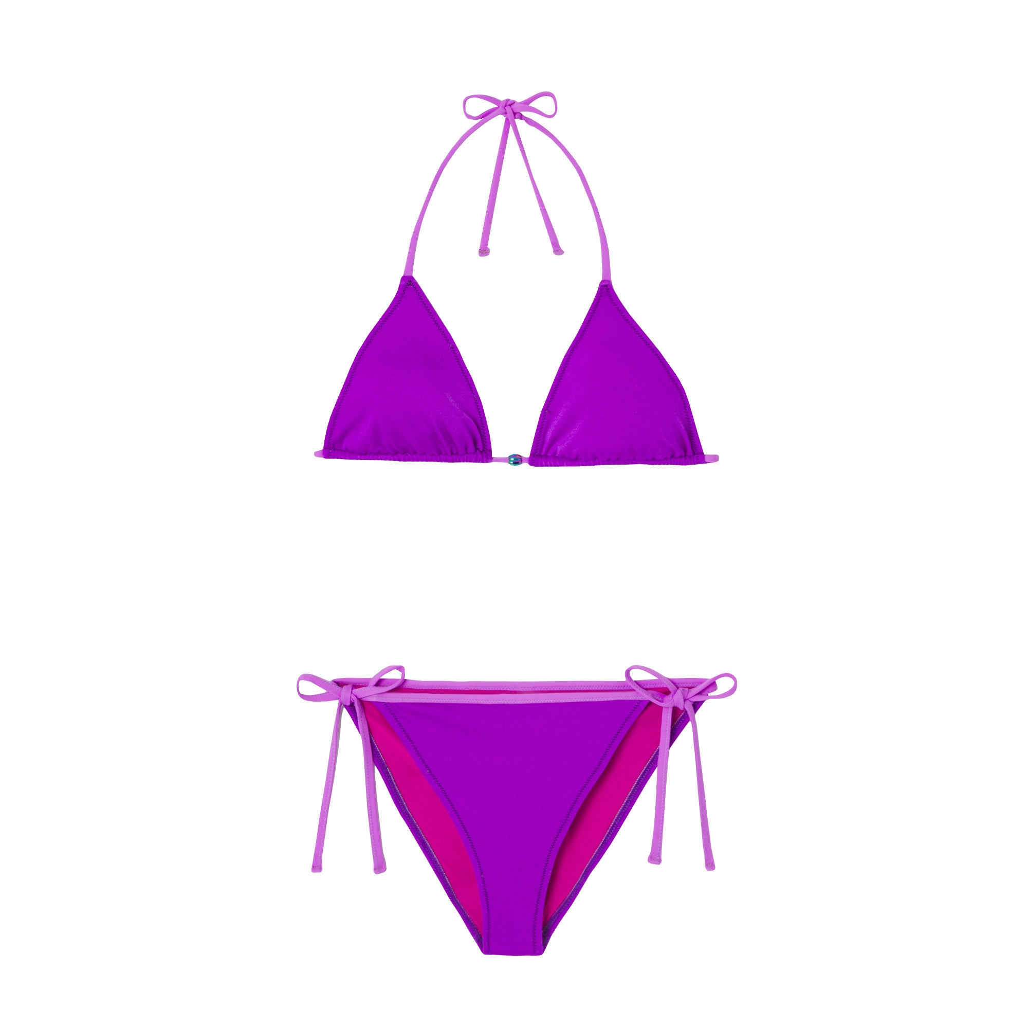 Bikini triangle fille, violet irisé | BERMUDES 2P