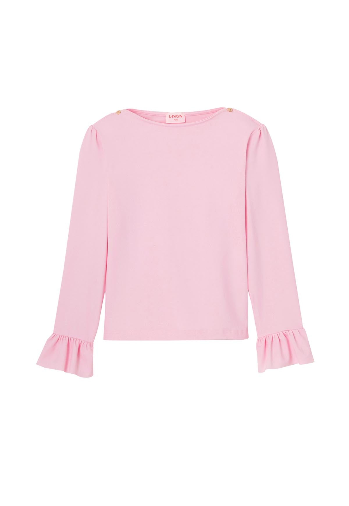Tee-shirt anti UV fille, UPF 50+, rose pâle| BORA BORA T-SHIRT