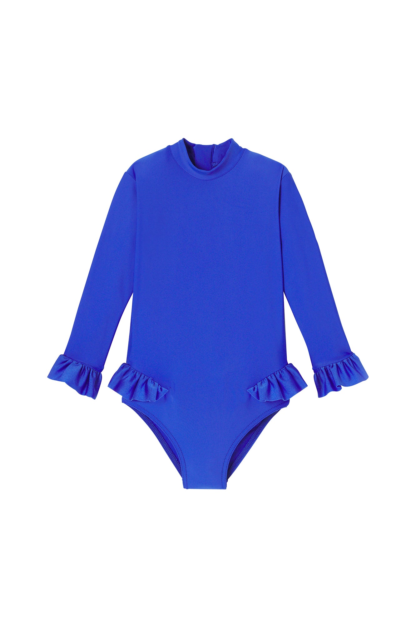 Baby girl's anti-UV swimsuit, blue long sleeves| BORA BORA BABY