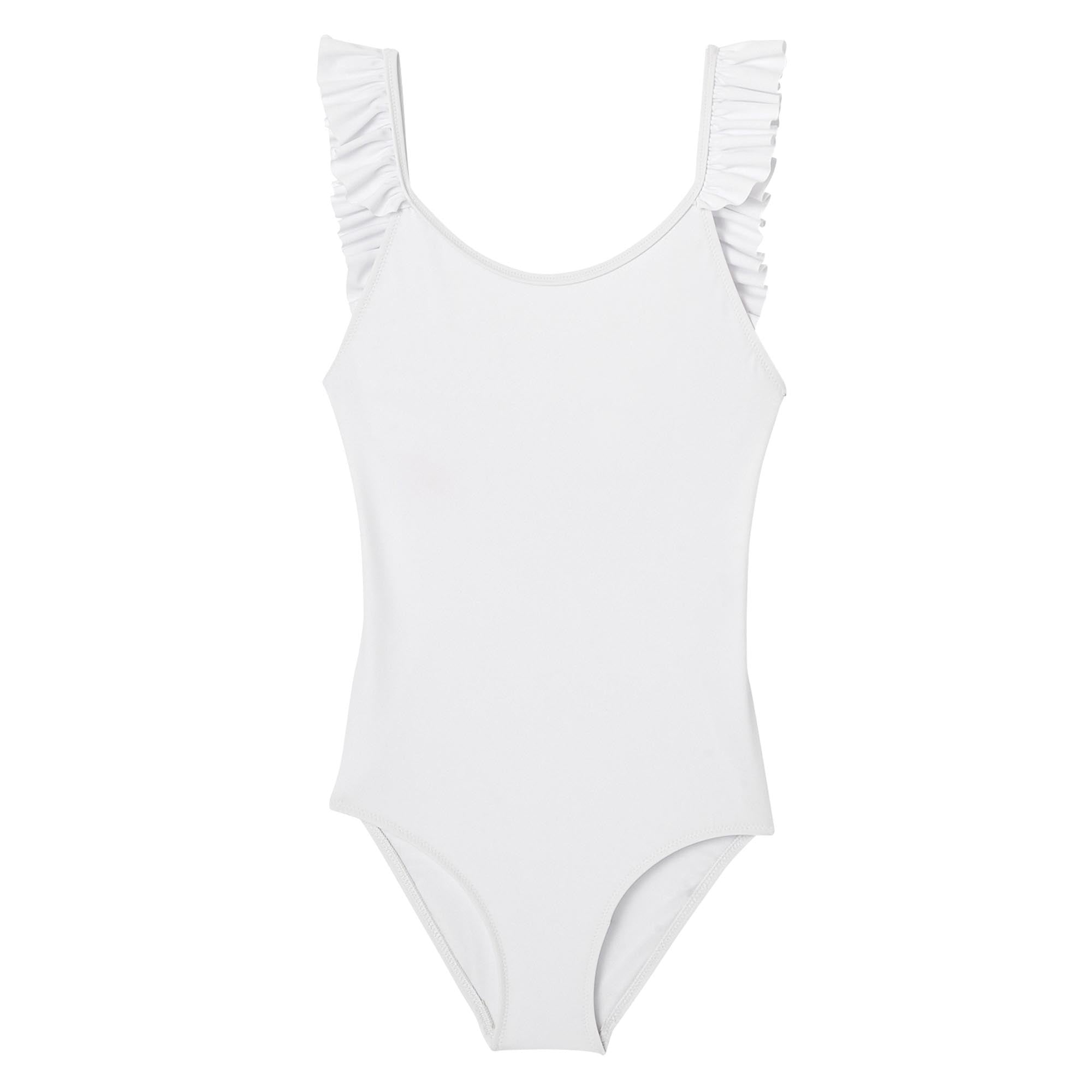 Girl one piece swimsuit, UPF50+, white