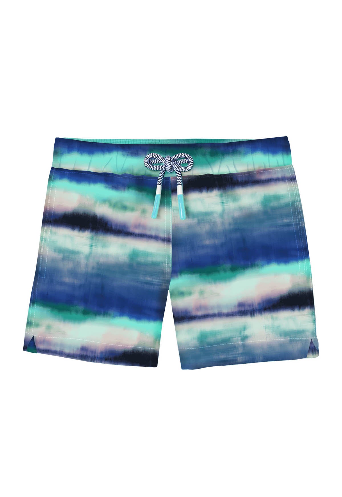 Boy's swimming shorts, aqua stripes | BOREAL