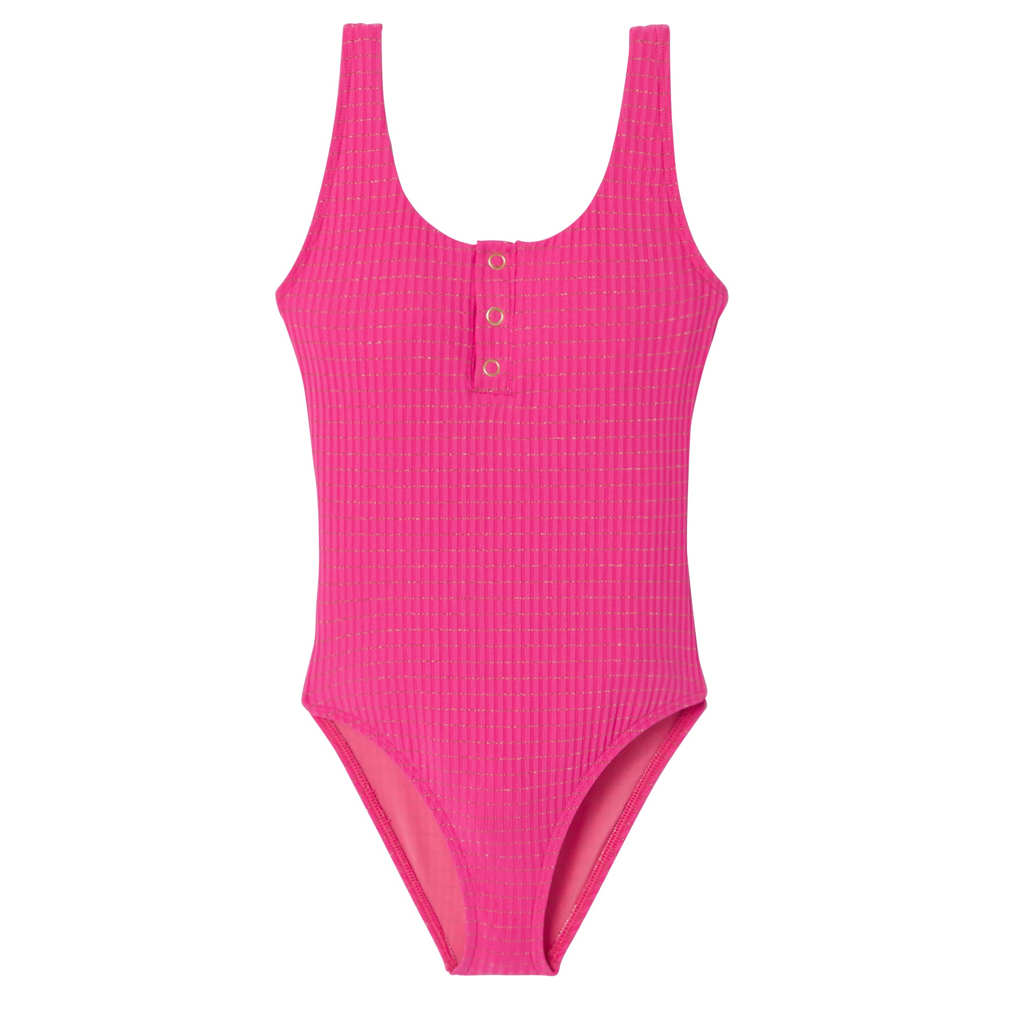 One-piece swimsuit, iridescent pink