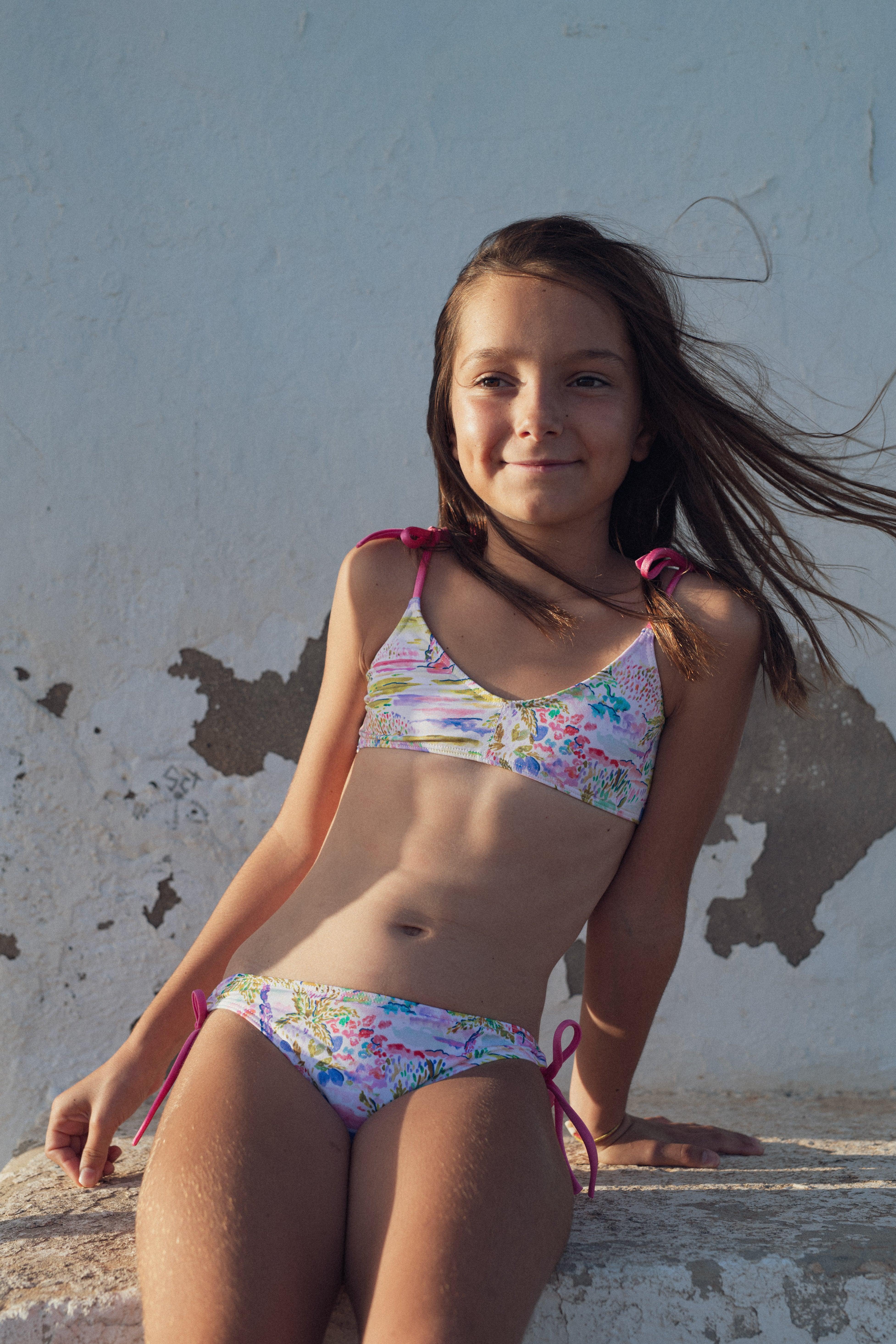 Girls' two-piece swimsuit, pink | GIGI 2P