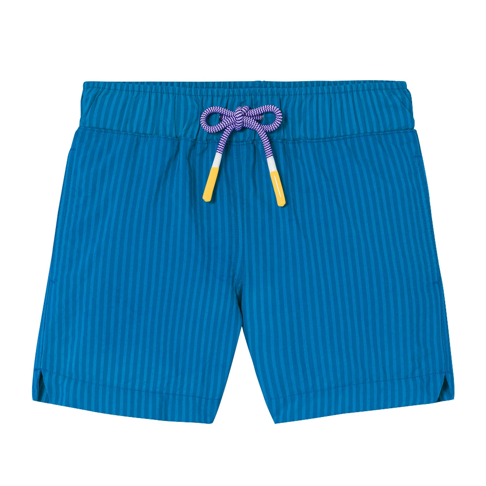 Short de bain garçon, rayures bleues | FIDJI