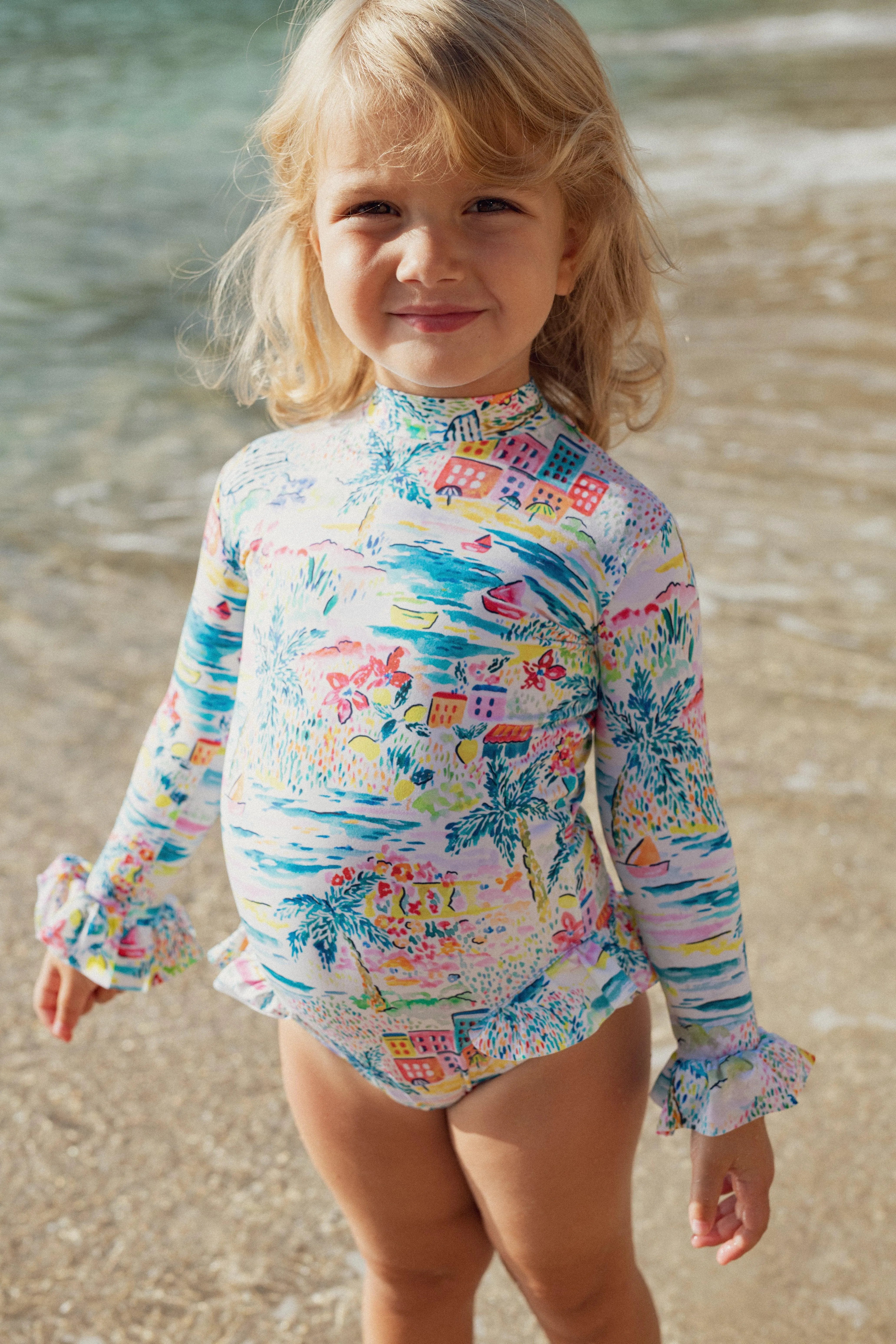 Long sleeve one piece swimsuit baby on sale