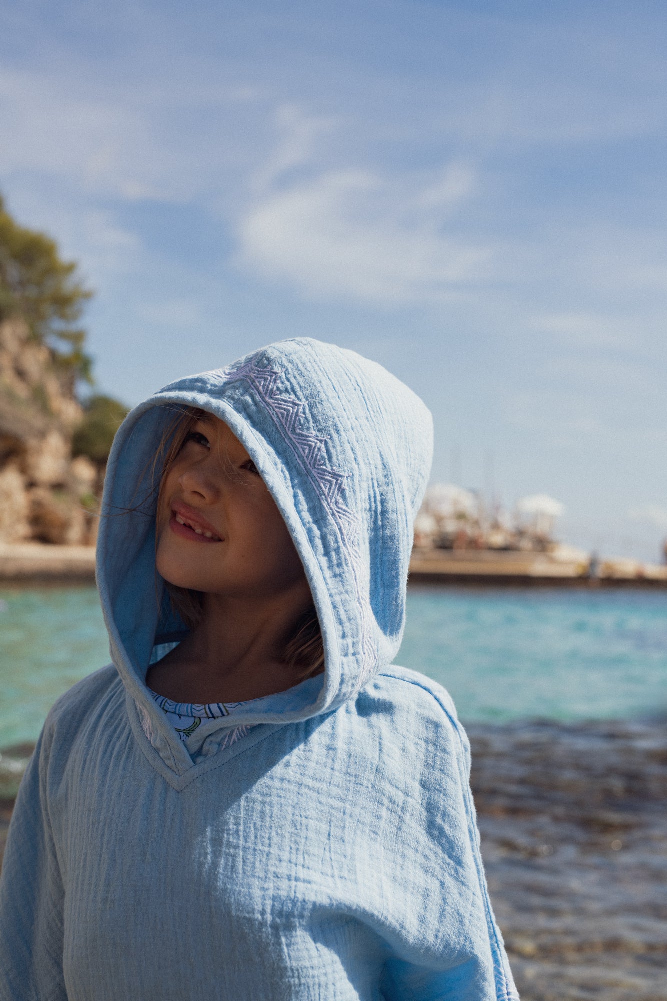 Hooded coverup, Sky Blue | HOODIE