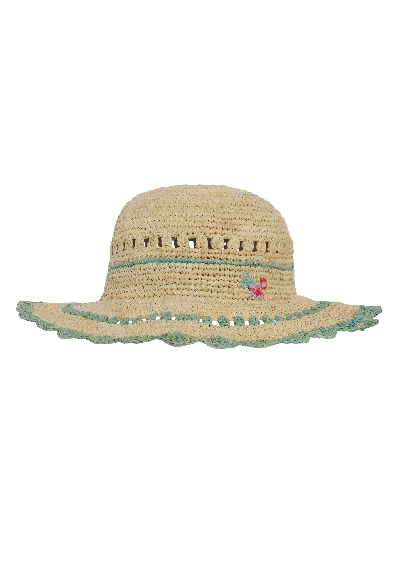 Girls' beach hat, raffia