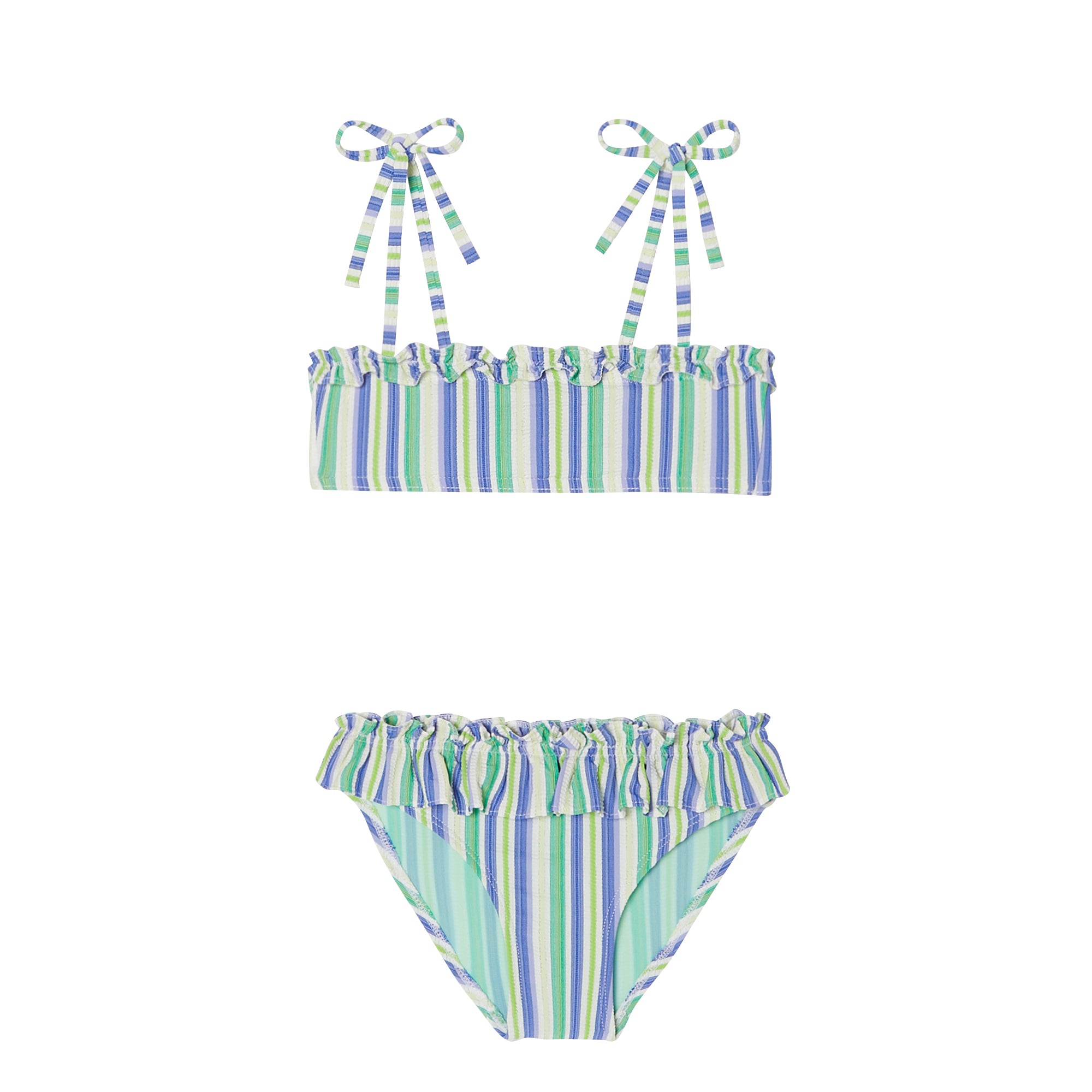 Girls' two-piece swimsuit, pink/green | ISCHIA 2P