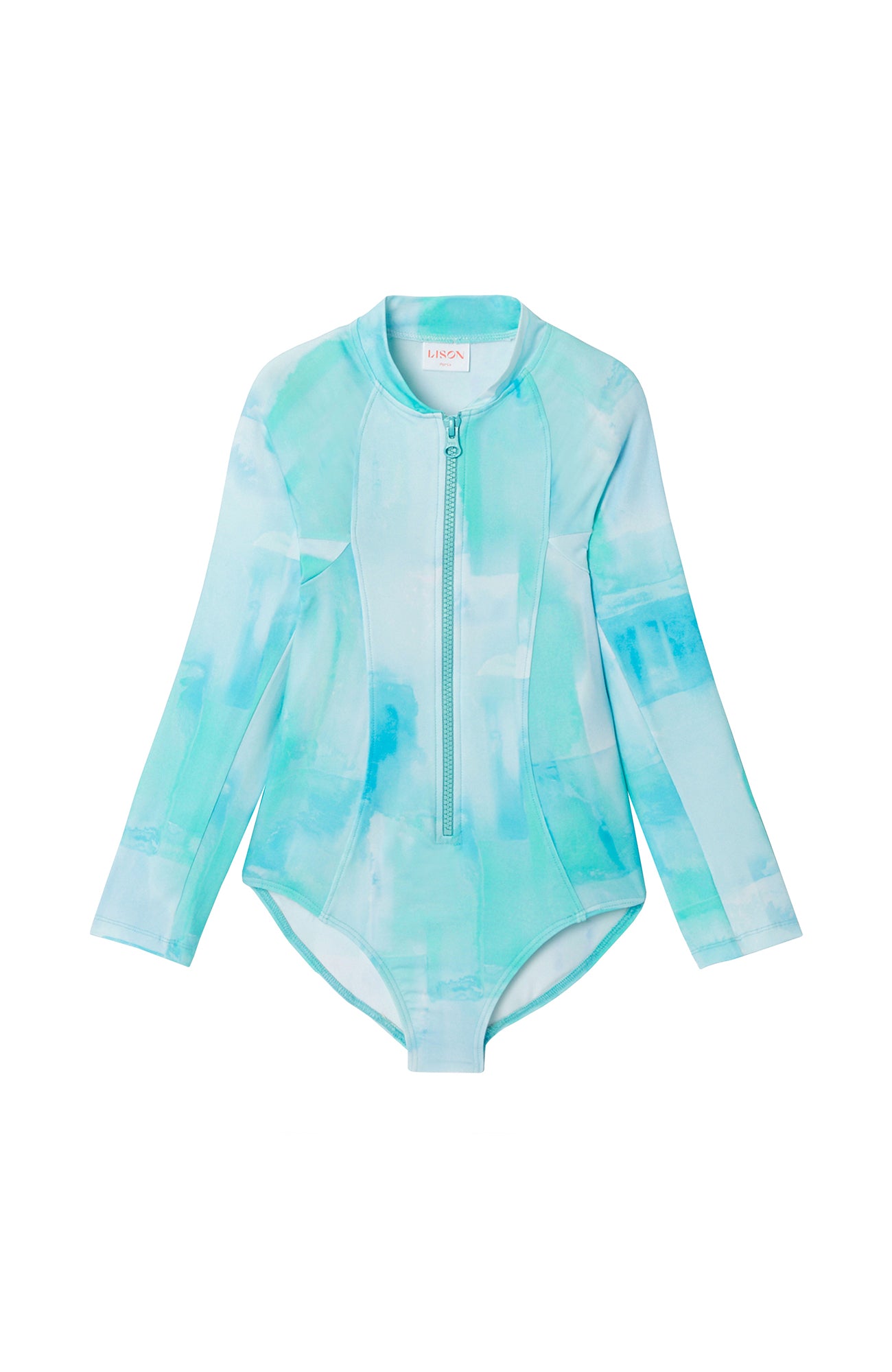 Blue long-sleeved anti-UV swimsuit for girls | COMBI KOKOMO