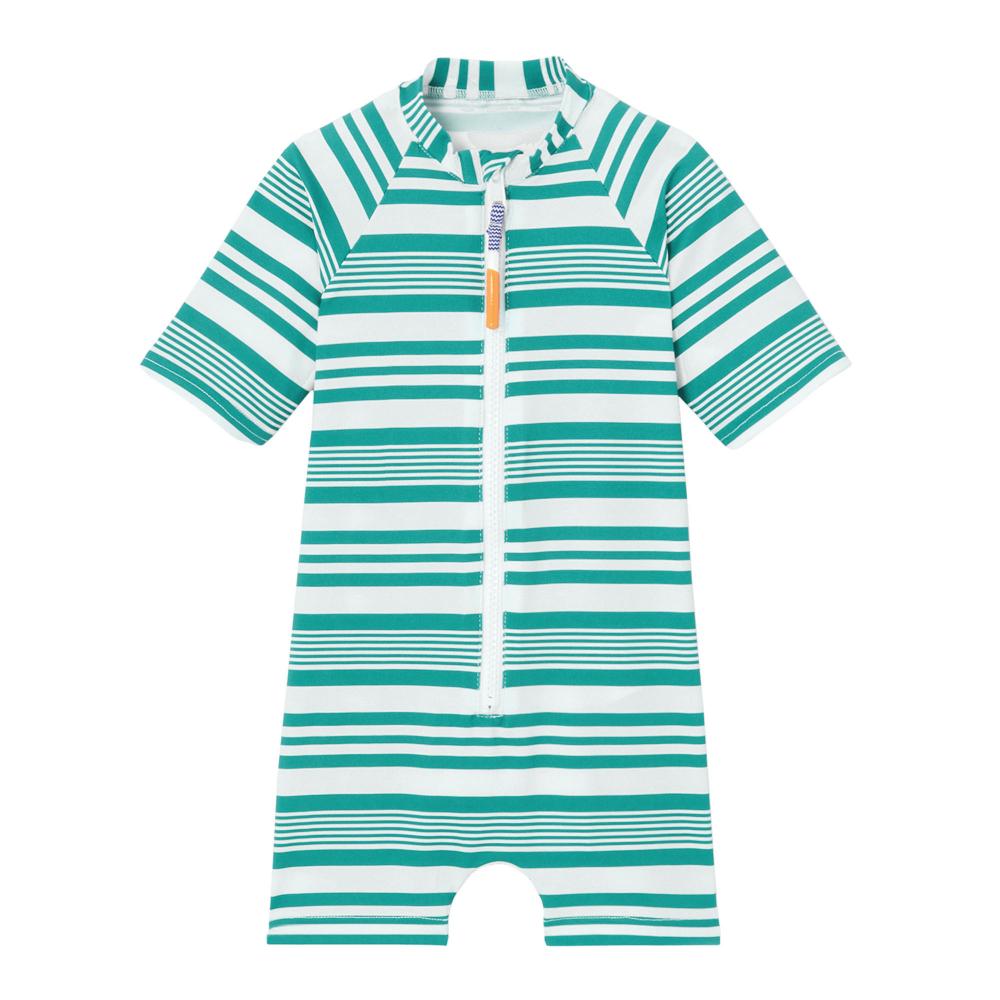 Boys' short-sleeved anti-UV jumpsuit, green striped | COMBI MALO