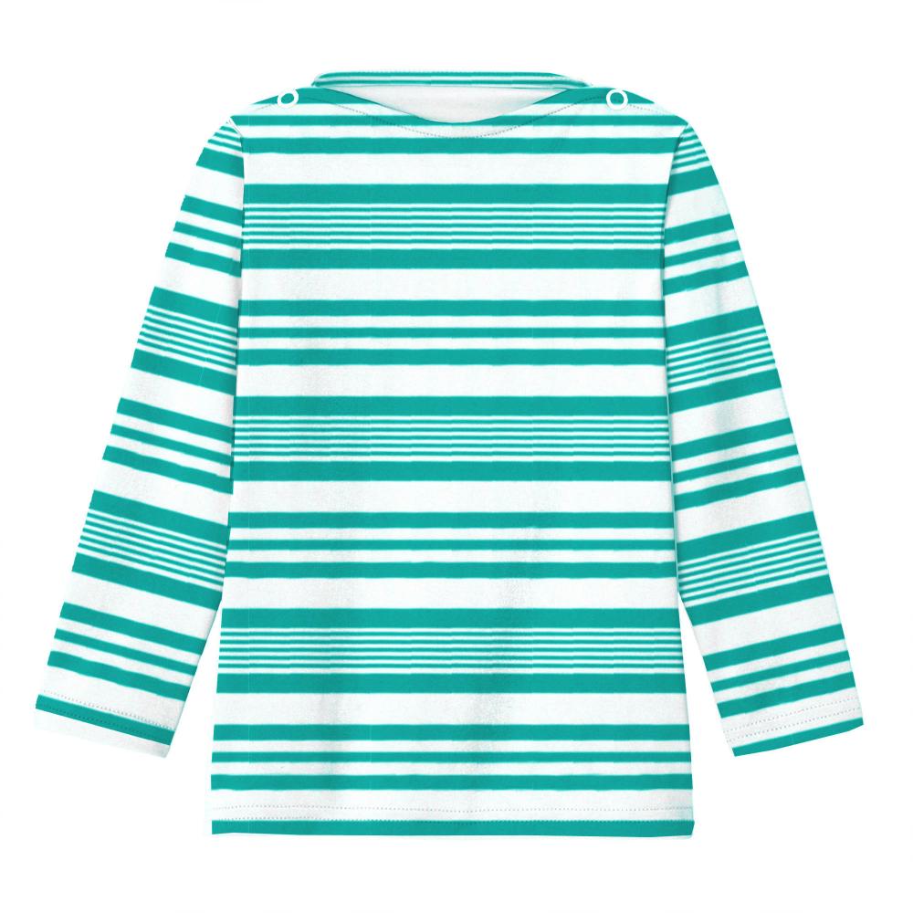 Boys' anti-UV T-shirt, green striped | MALO T-SHIRT