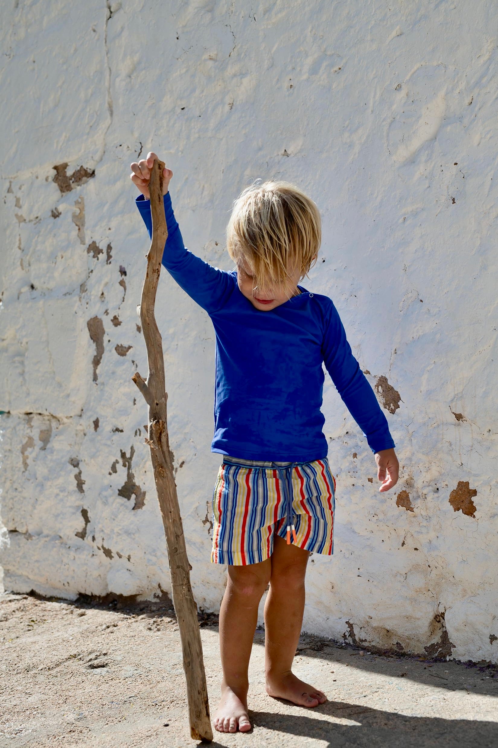 Boy's swimming shorts, multicolored stripes | NAPOLI