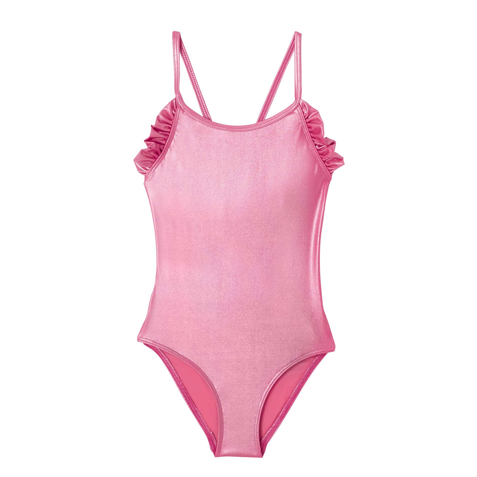 One-piece pink iridescent swimsuit