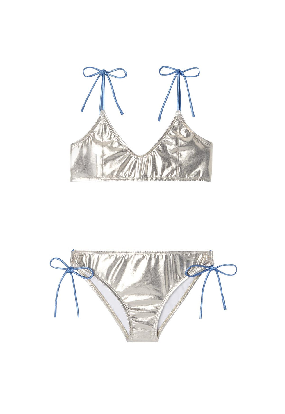 Girls Two Piece Swimsuit Iridescent Silver