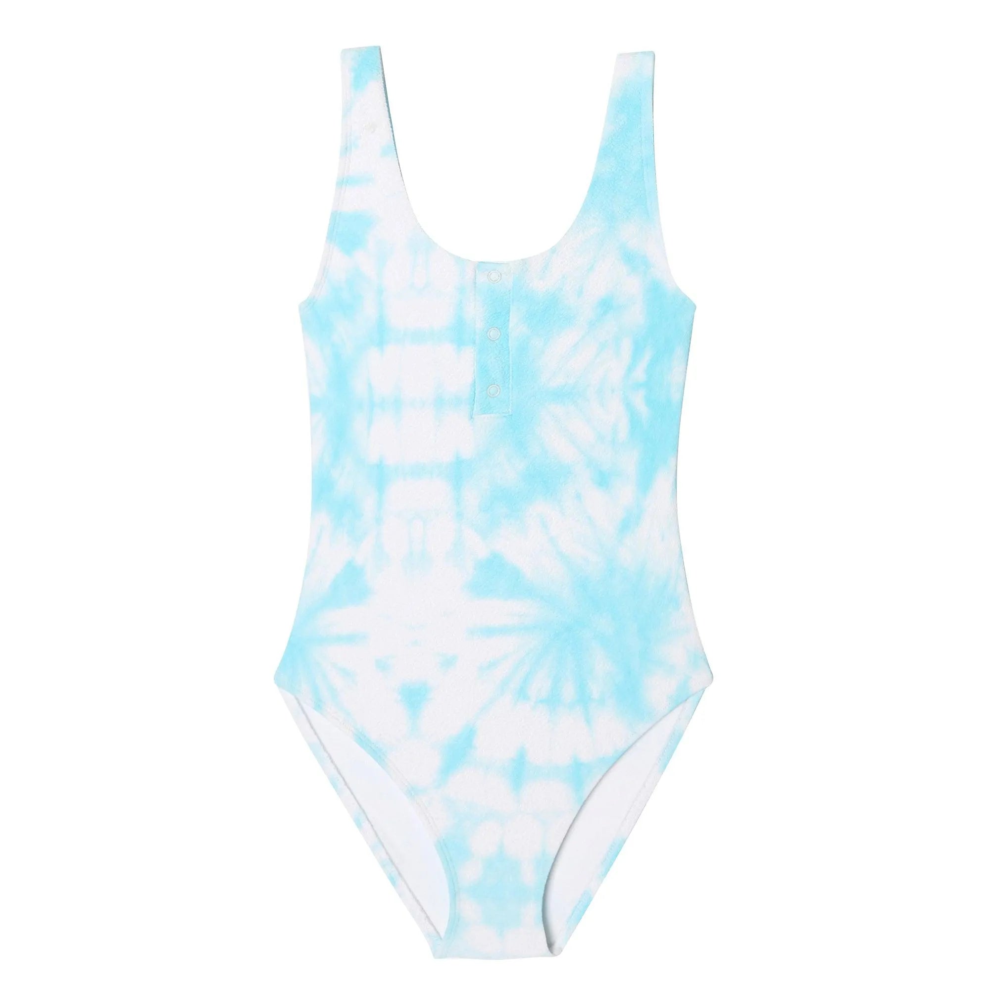 Girls' anti-UV one-piece swimsuit, blue tie dye | TAHAA 1P