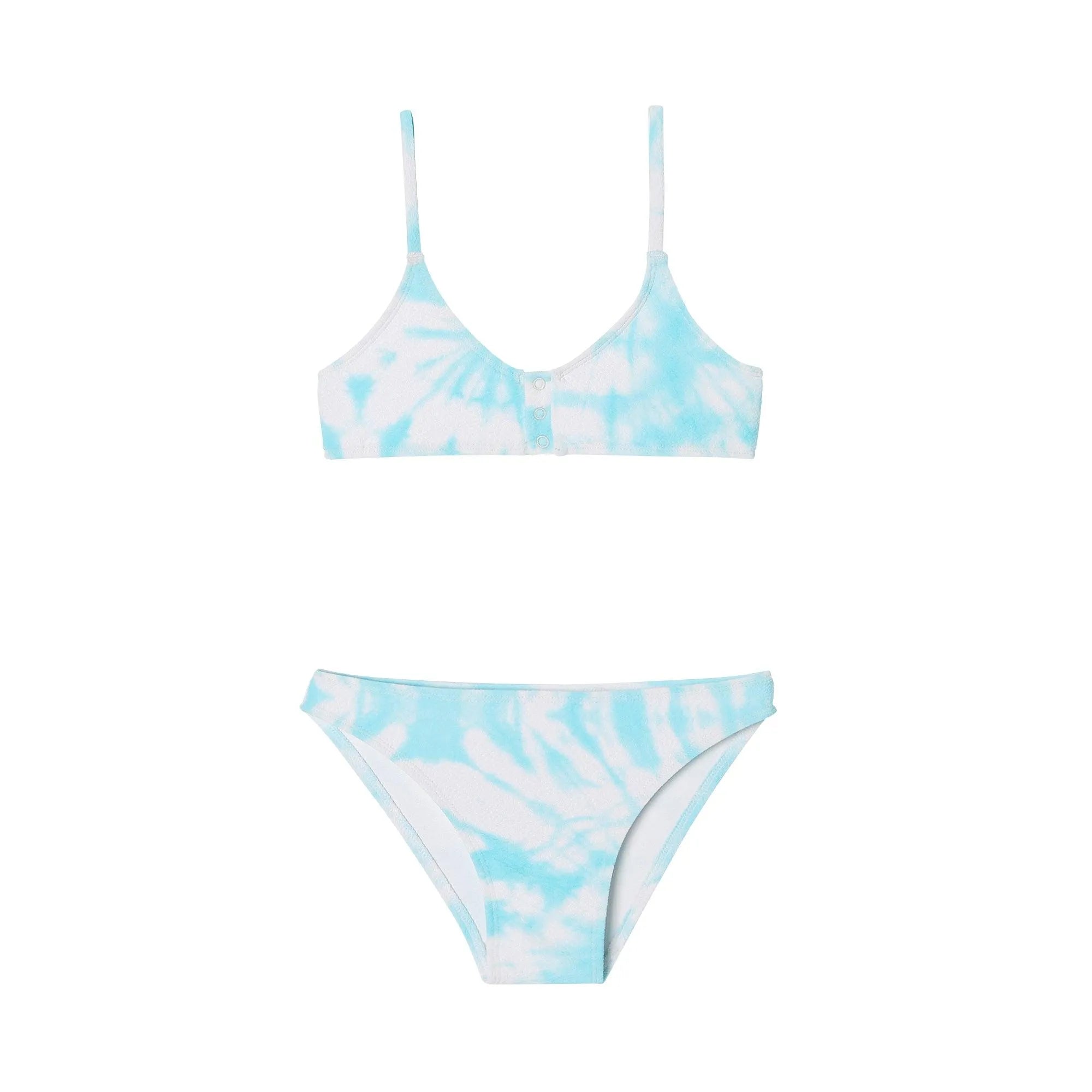 Girls' two-piece swimsuit, blue tie dye | TAHAA 2P