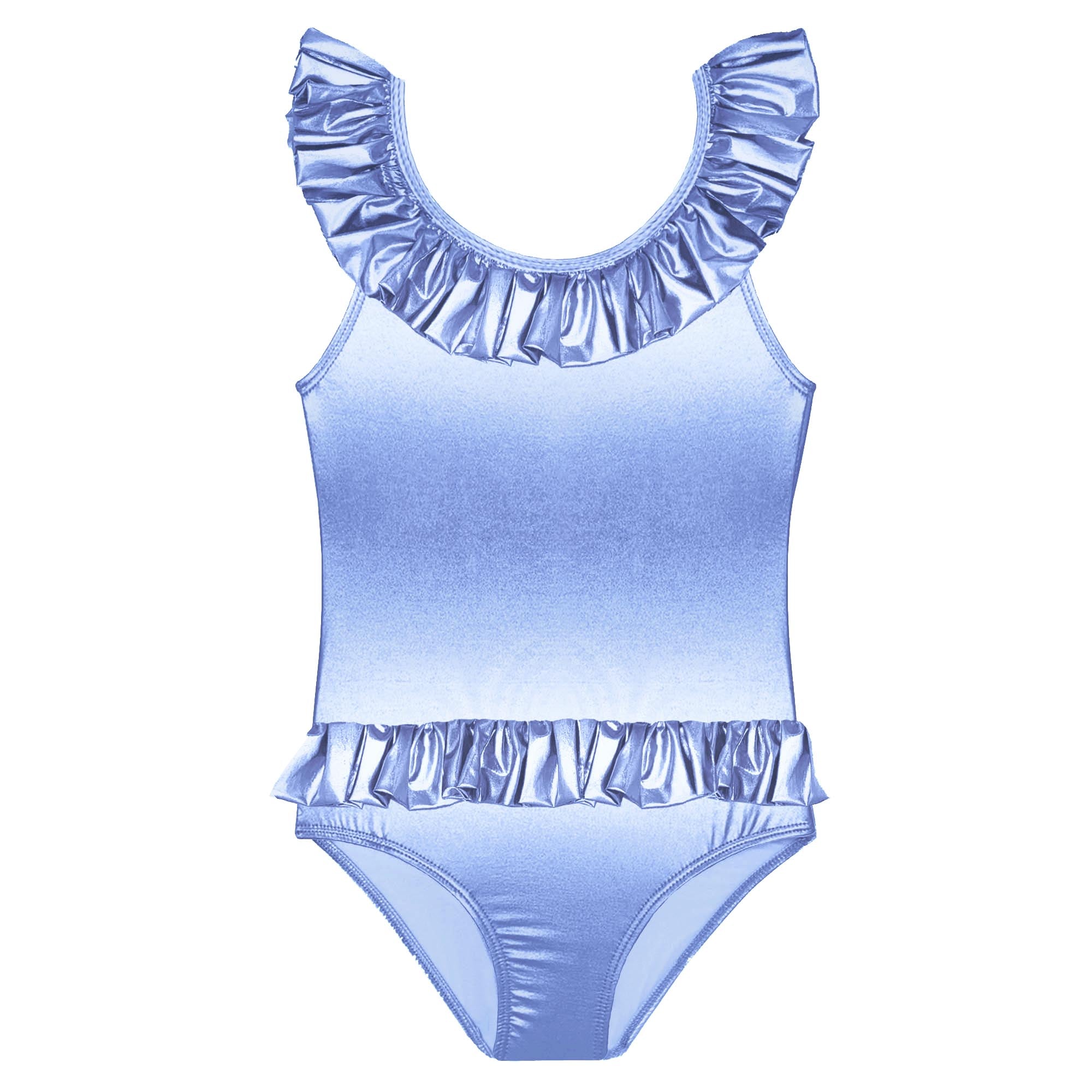 Girls' swimsuit, iridescent blue