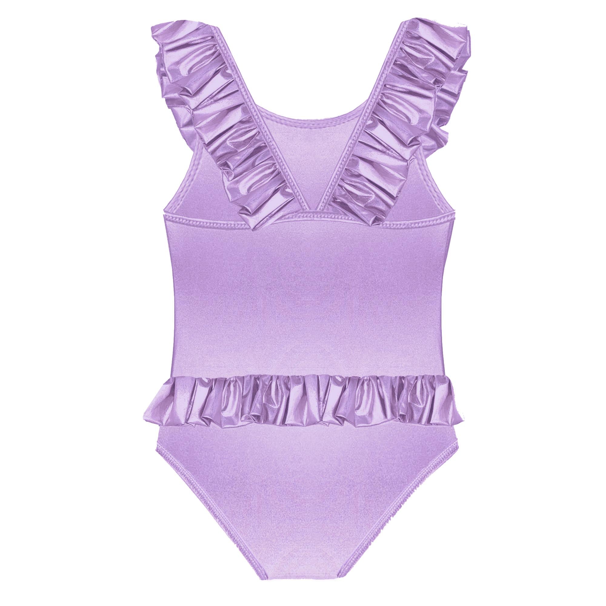 Girls' swimsuit, iridescent lilac