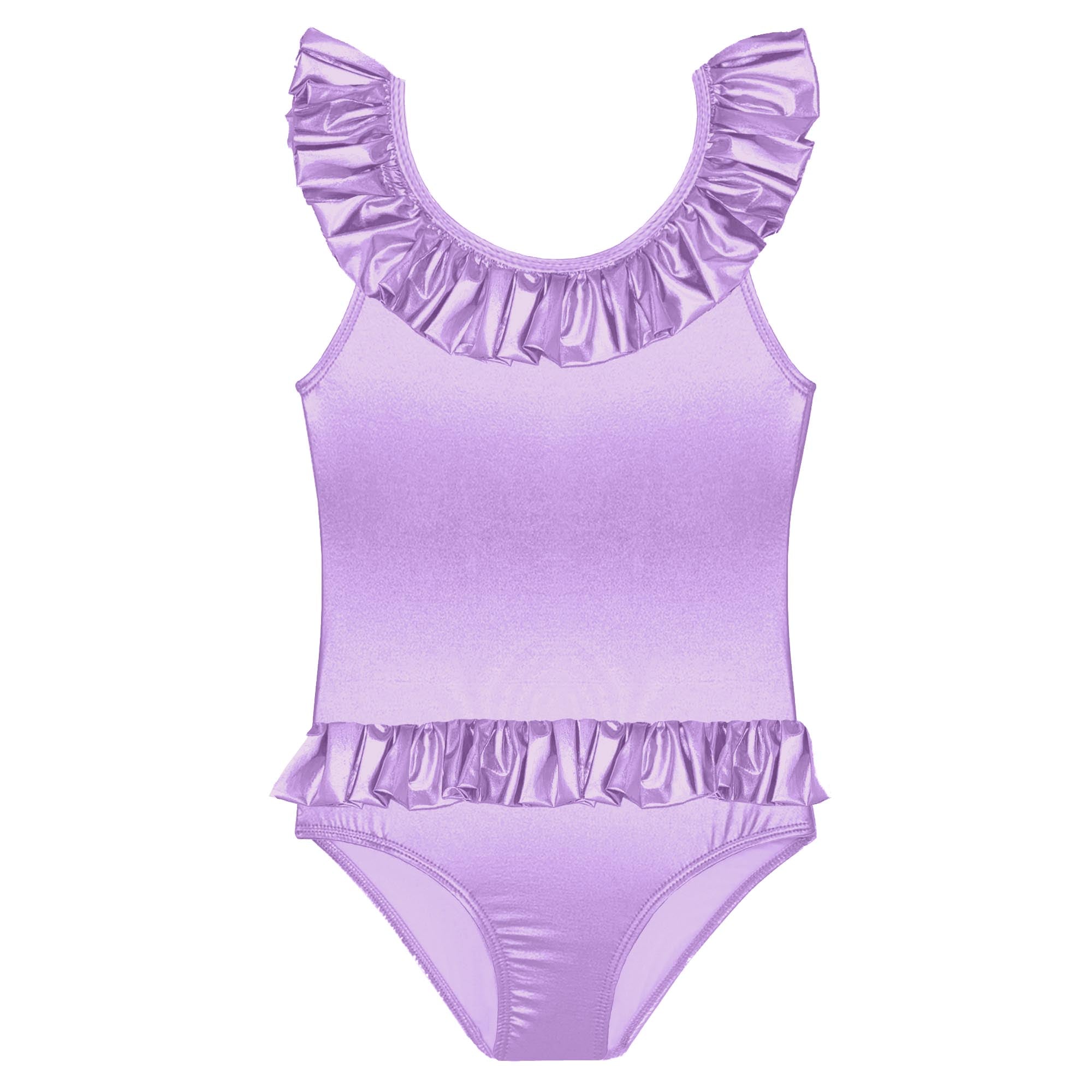 Girls' swimsuit, iridescent lilac