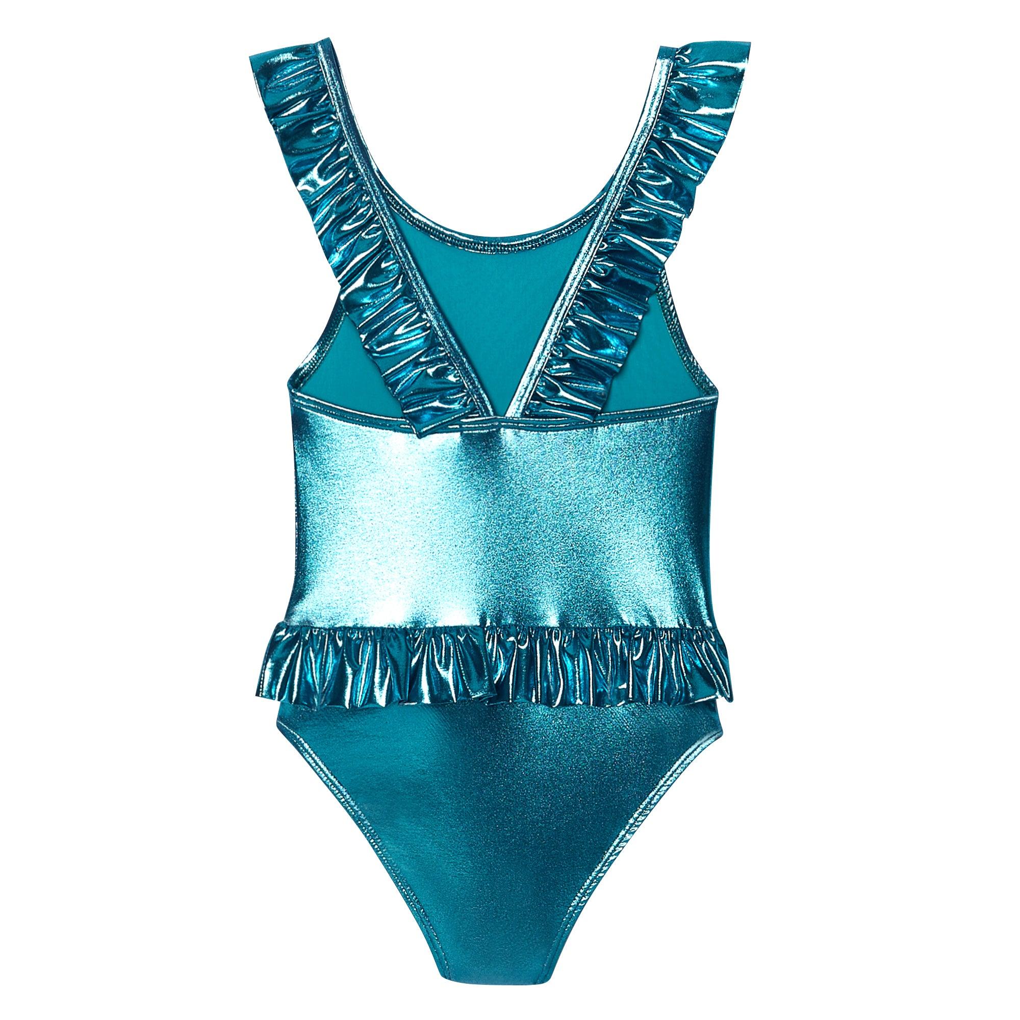 Maillot de bain fille, émeraude iridescent | VENUS