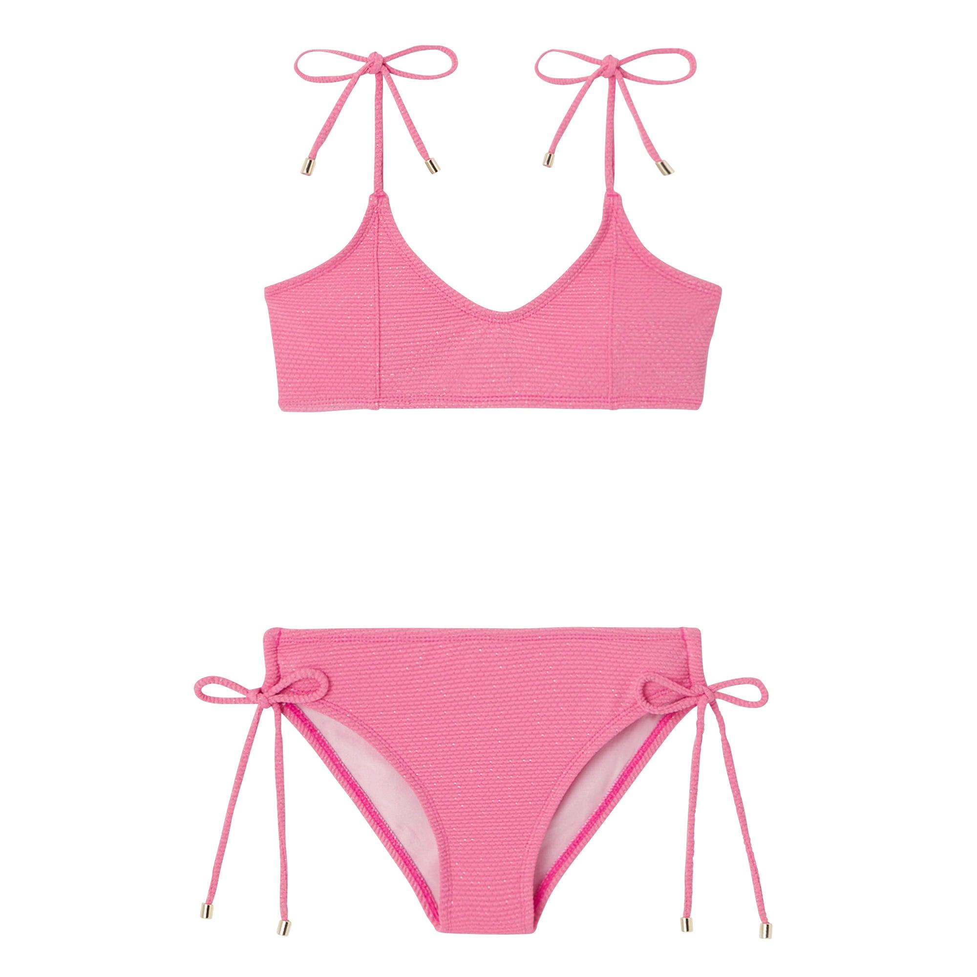 Bikini fille rose / or - Lison Paris