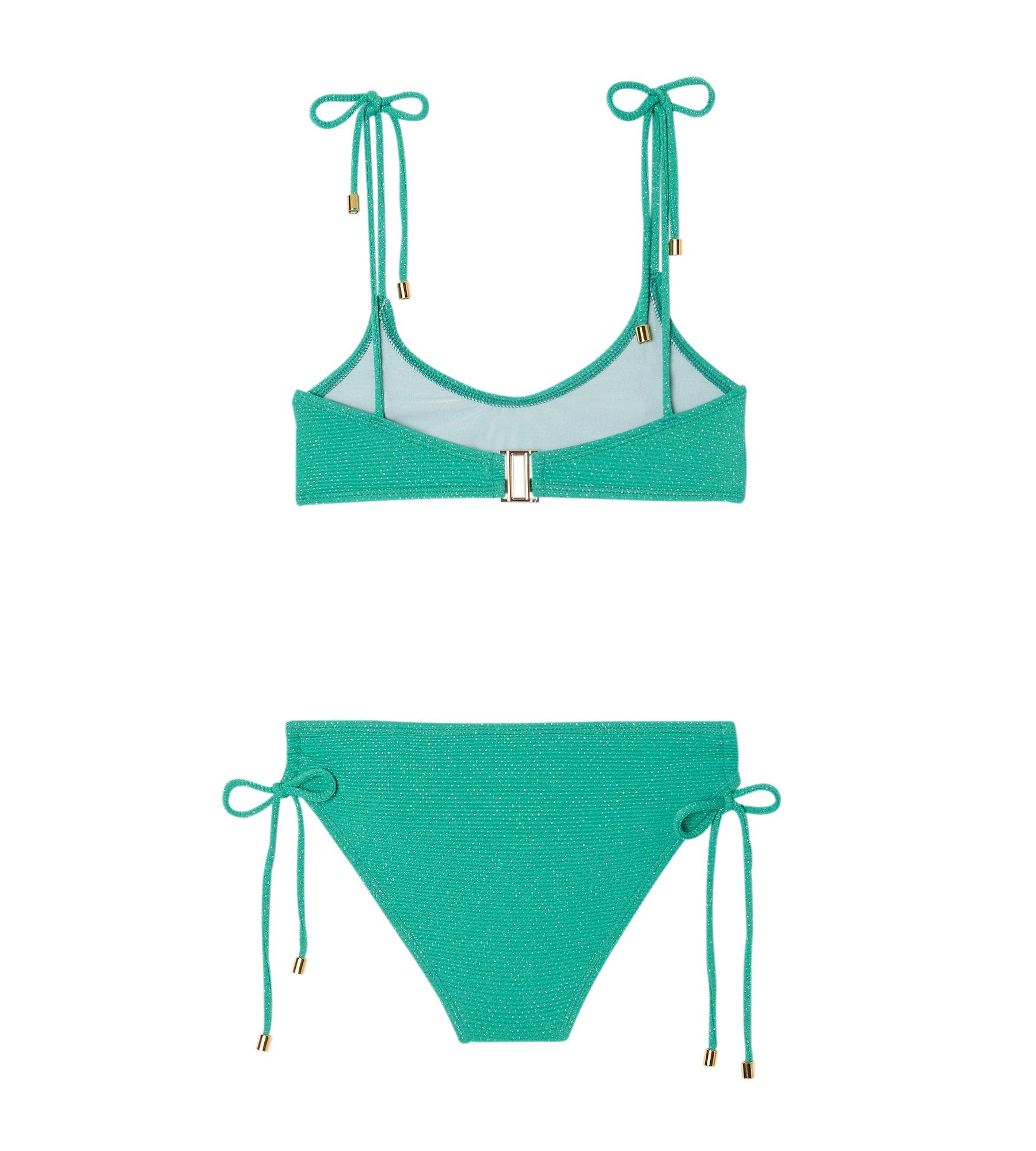 Bikini fille vert / or - Lison Paris