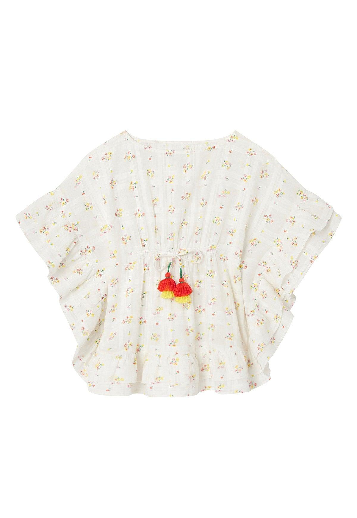 Caftan fille coton, imprimé fleuri - Lison Paris