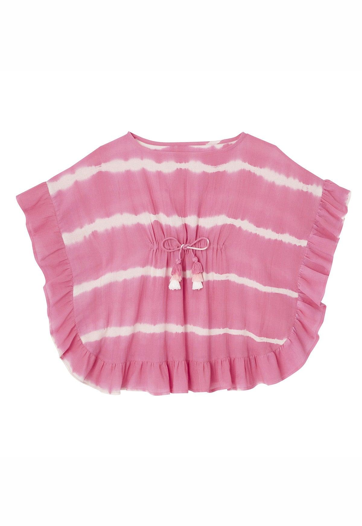 Caftan fille tie dye, framboise - Lison Paris