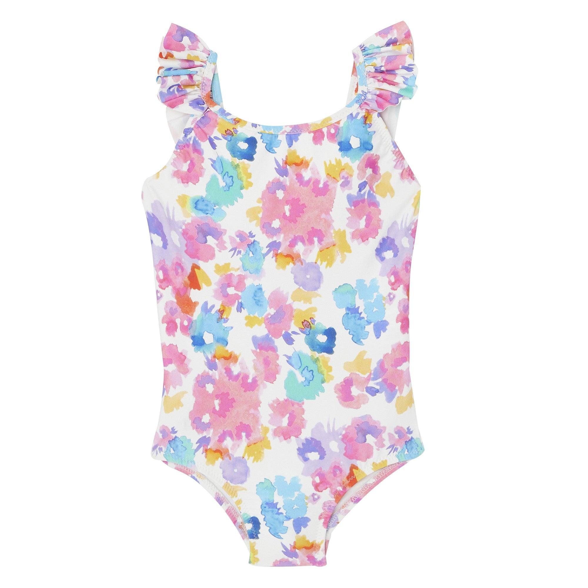 One-piece sustainable floral swimsuit for girl- Gardenia – Lison Paris